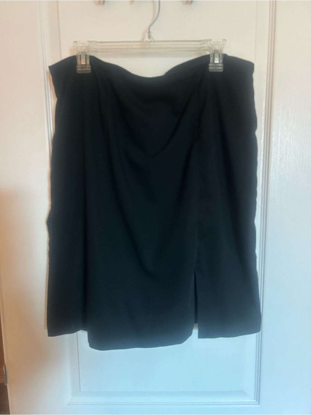 Tailored Black Mini Skirt with Front Slit